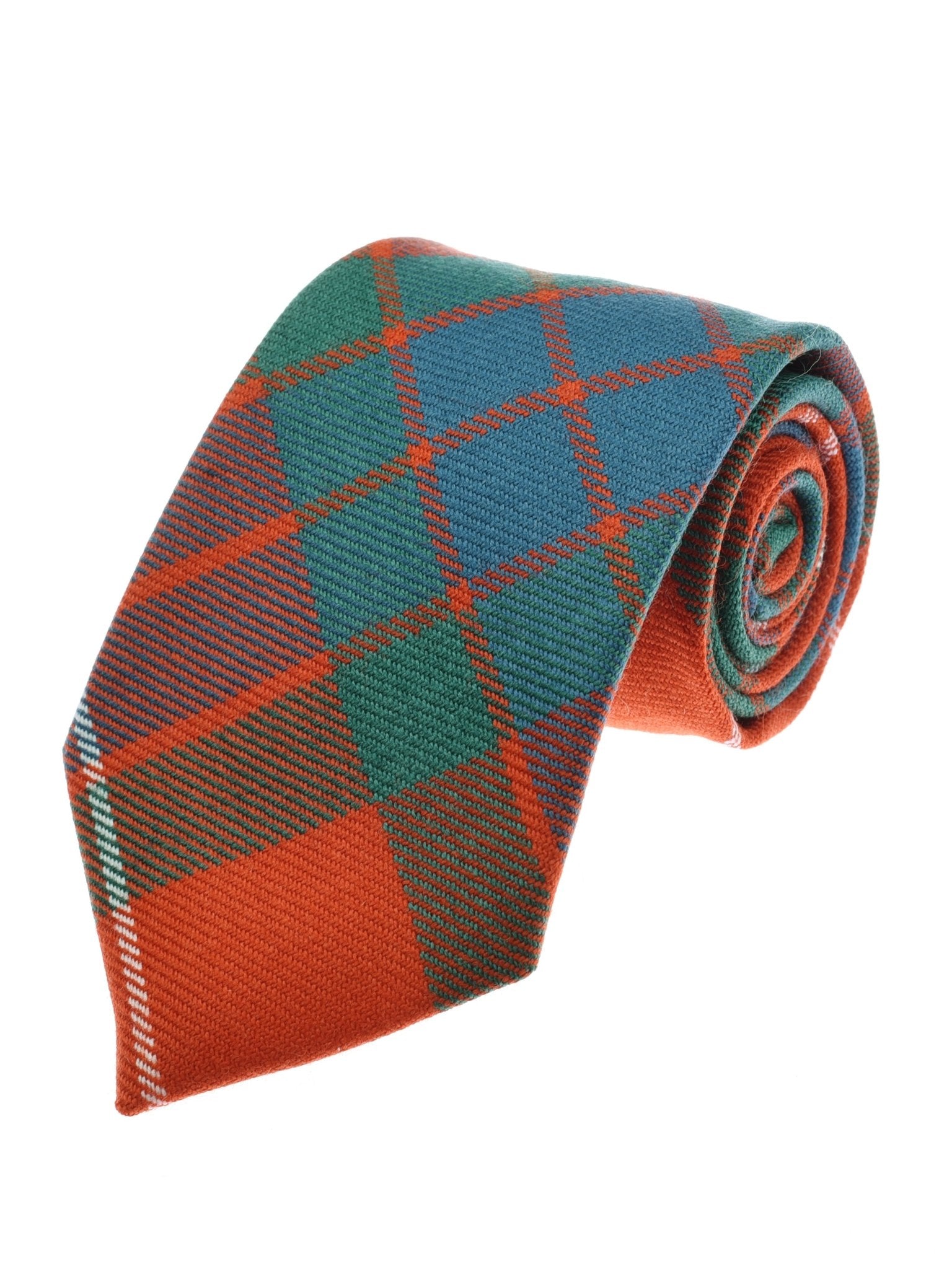 The Campbell's of Beauly Tartan Tie showcases a striking orange, green, and blue plaid pattern—ideal for adding a bold touch to your formalwear.