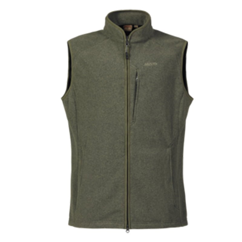 The Musto Fenland Polartec® Vest is an olive green fleece vest with a front zipper, high collar, and zippered chest pocket. Lightweight and soft, it's ideal for layering as technical outerwear.
