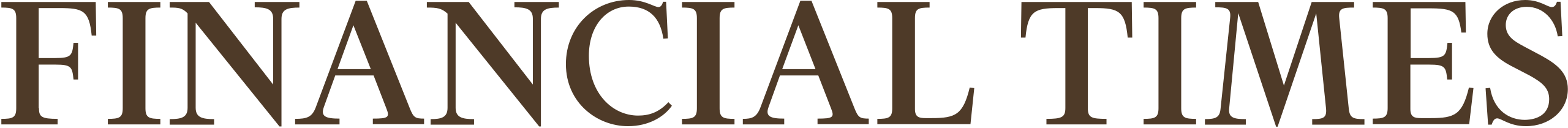 FINANCIAL TIMES written in large, bold, brown serif letters on a white background.