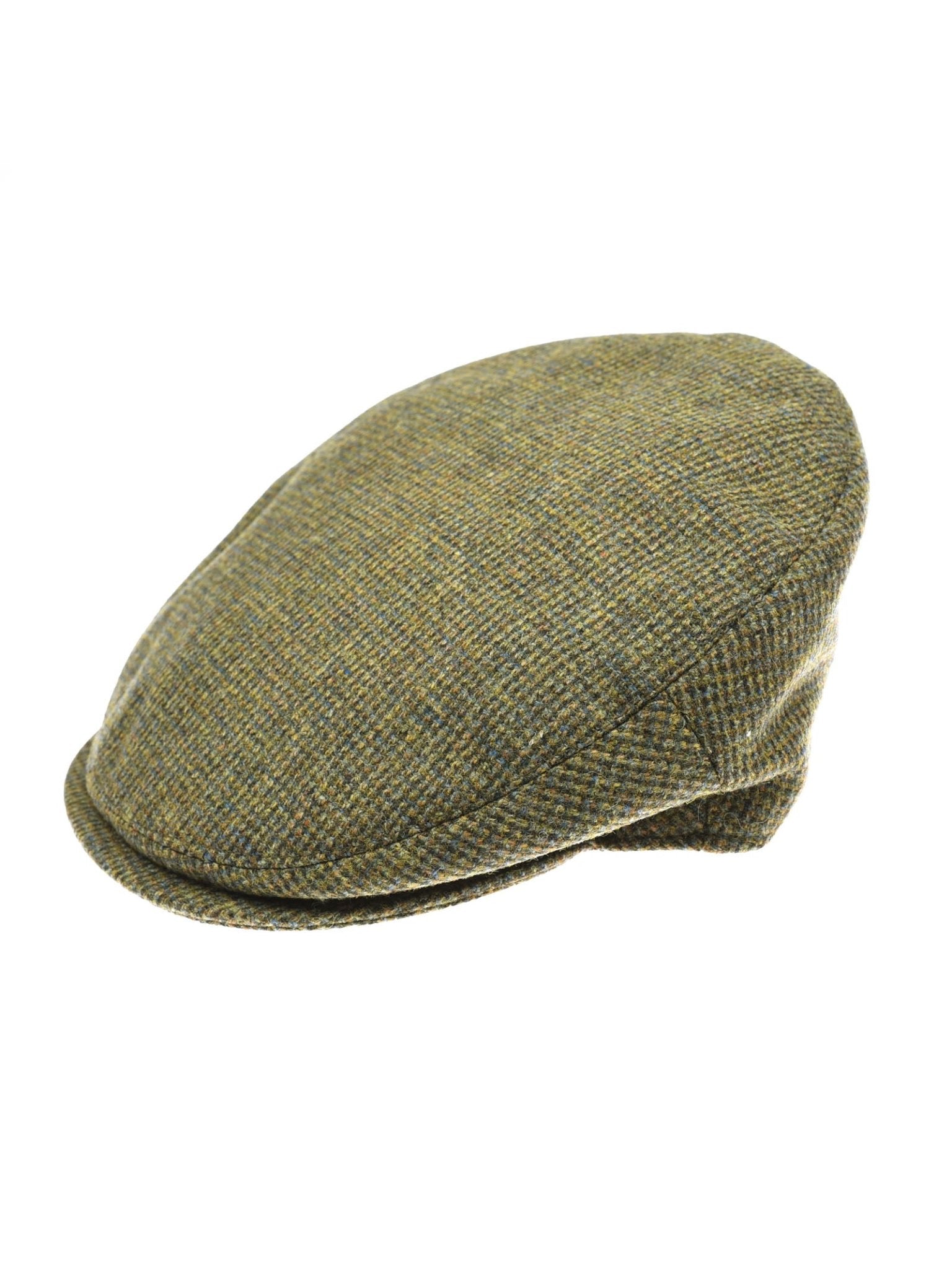 The Unisex Beauly Cap by Campbell's of Beauly is a greenish-brown classic tweed cap with a curved brim, shown against a white background.