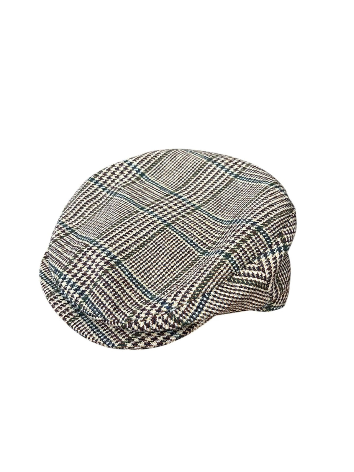 The Beauly Cap by Campbell’s of Beauly features a Glencheck plaid pattern and classic British tweed style, shown here on a white background.